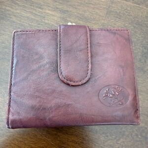 Buxton Brown Leather Snap Wallet Bifold Genuine Leather